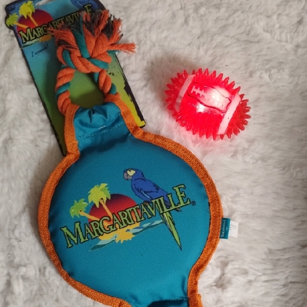 Margaritaville Dog Toy + Flashing Football Toy